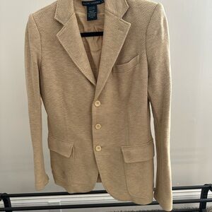 Ralph Lauren Blue Label Beige Herringbone Blazer